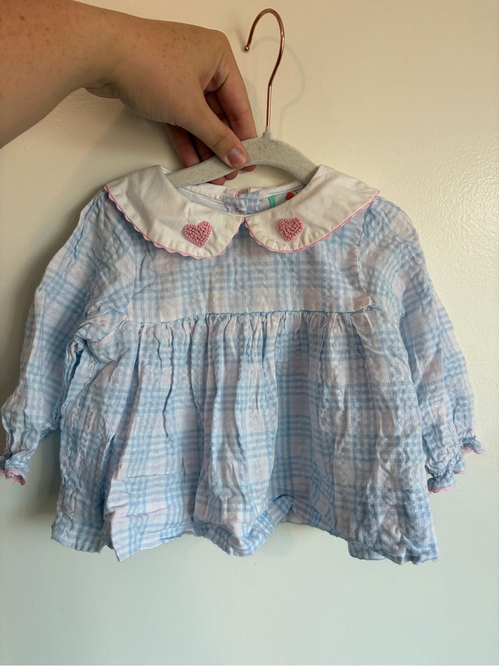 Smocked Flamingo long sleeve top and bloomer